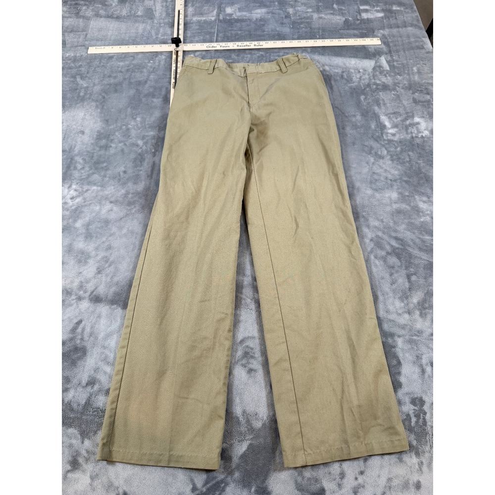 Dickies Men's Khaki Flat Front Straight Leg Work School Chino Pants Size 32x29